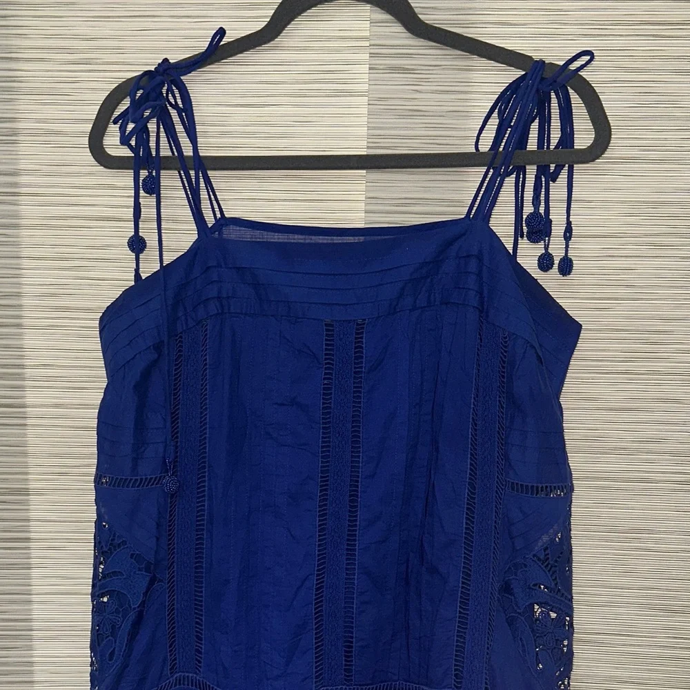 Farm Rio Blue Lace Sleeveless Maxi Dress Sz. M - Picture 5 of 11